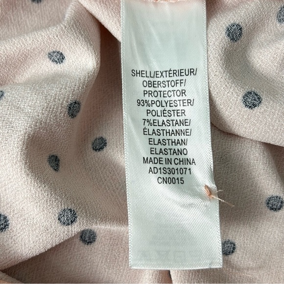 Adrianna Papell Georgette Pleated Polka Dot Blouse - Picture 7 of 8